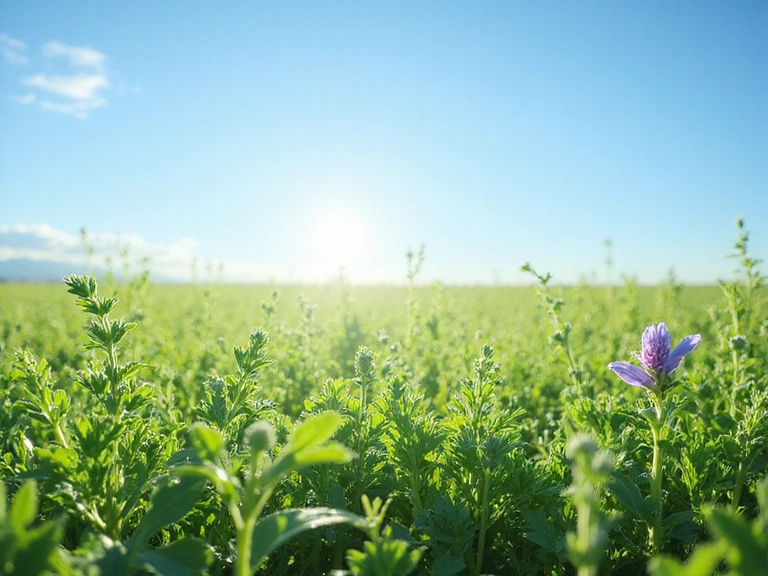 Malownicze pola pełne ziół i naturalnych składników, symbolizujące pochodzenie produktów Glucoactivpro